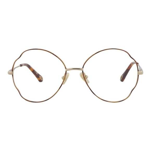 Chloé Womens Round/Oval Havana Gold Transparent Fashion Designer Eyewear - Picture 1 of 4